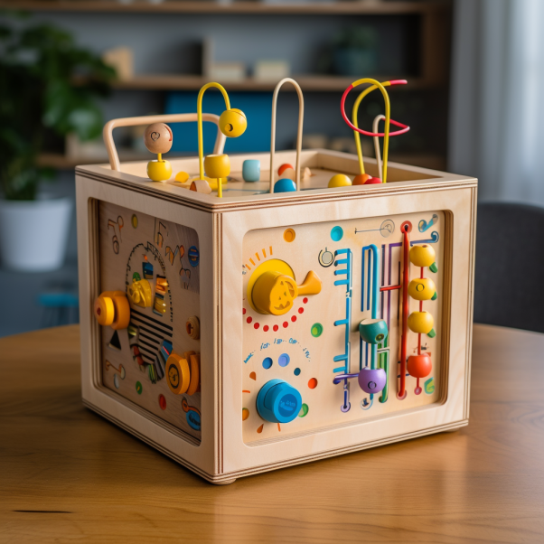 Wooden Activity Cube - Educational Play Center