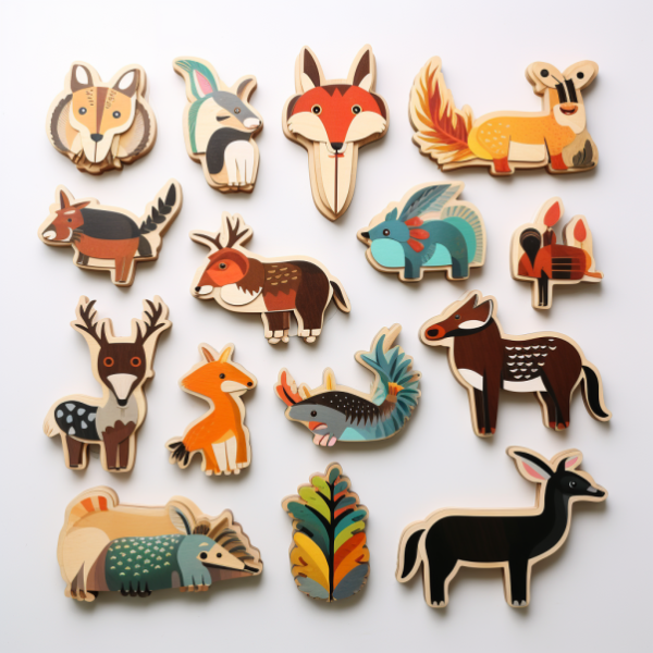 Wooden Animal-themed Kids Puzzle Set