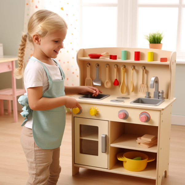 Wooden Pretend Play Kitchen Set