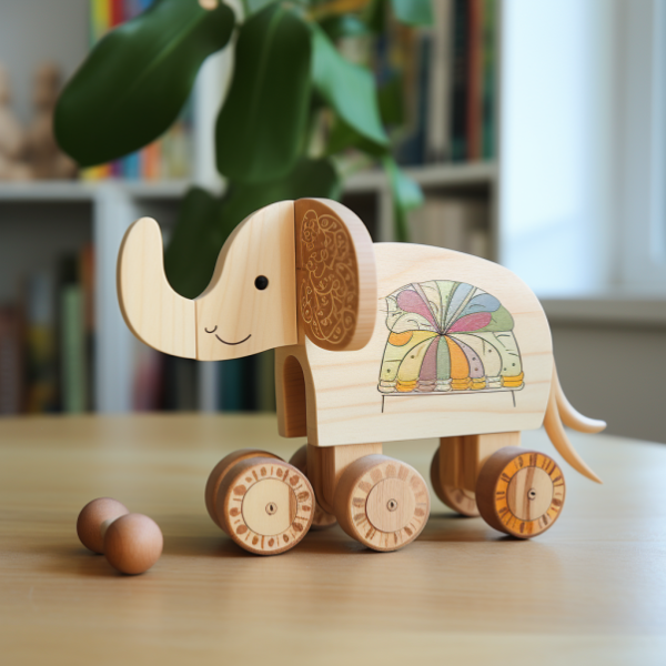 Wooden Pull-Along Toy - Friendly Elephant