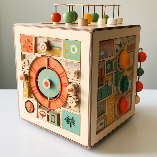 Wooden Activity Cube - Educational Play Center