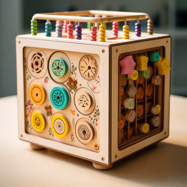 Wooden Activity Cube - Educational Play Center