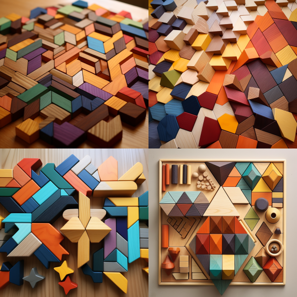 Wooden Pattern Blocks and Boards