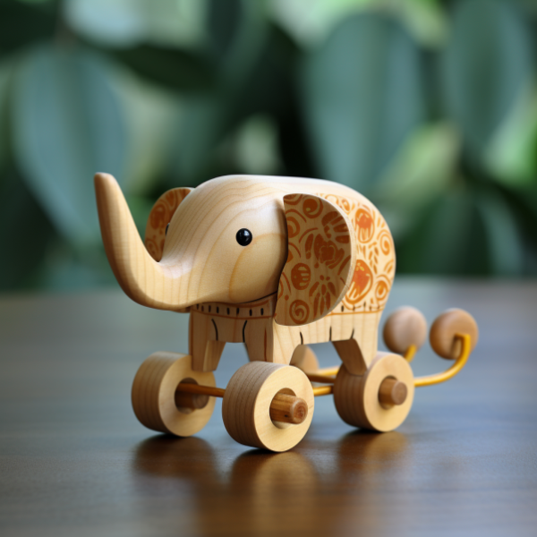 Wooden Pull-Along Toy - Friendly Elephant