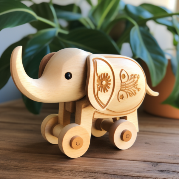 Wooden Pull-Along Toy - Friendly Elephant