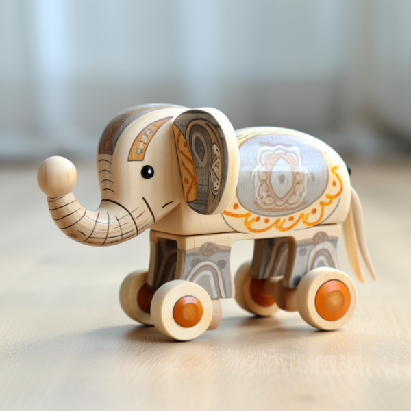 Wooden Pull-Along Toy - Friendly Elephant