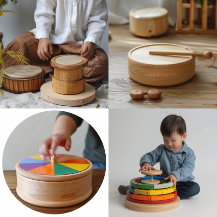 Montessori Spinning Drum wooden toy