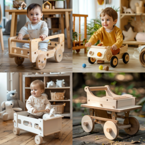 wooden Montessori Push and Go Walker Wagon