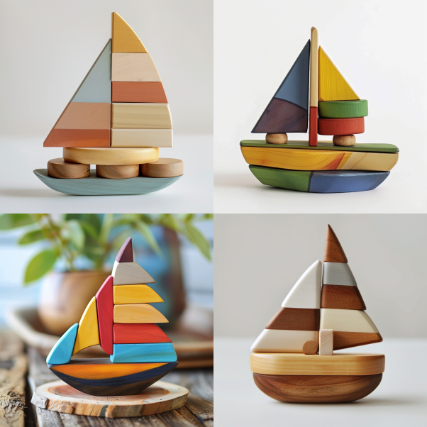 The Rolling Boats Wooden Blocks set