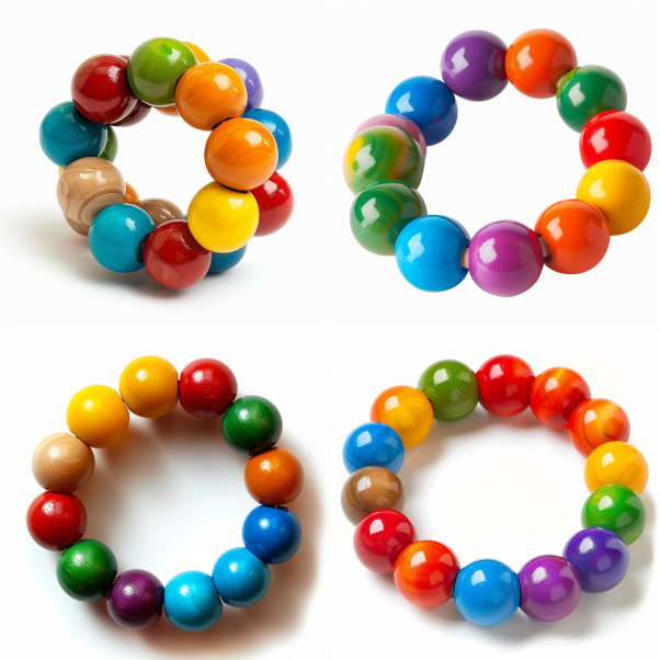 Wooden Rainbow Beads Grasper - Baby Clutching Toy