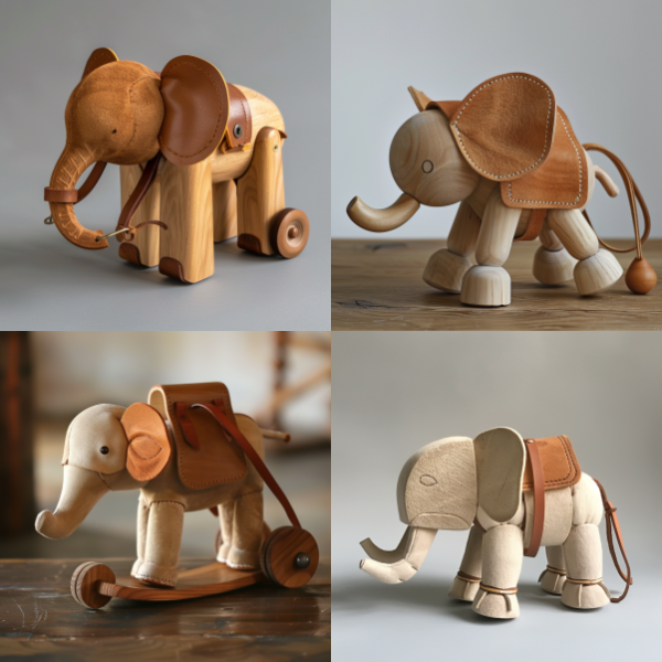 Elephant Pull-along Wooden Toy